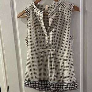 J. Crew Black and White Polka Dot Blouse